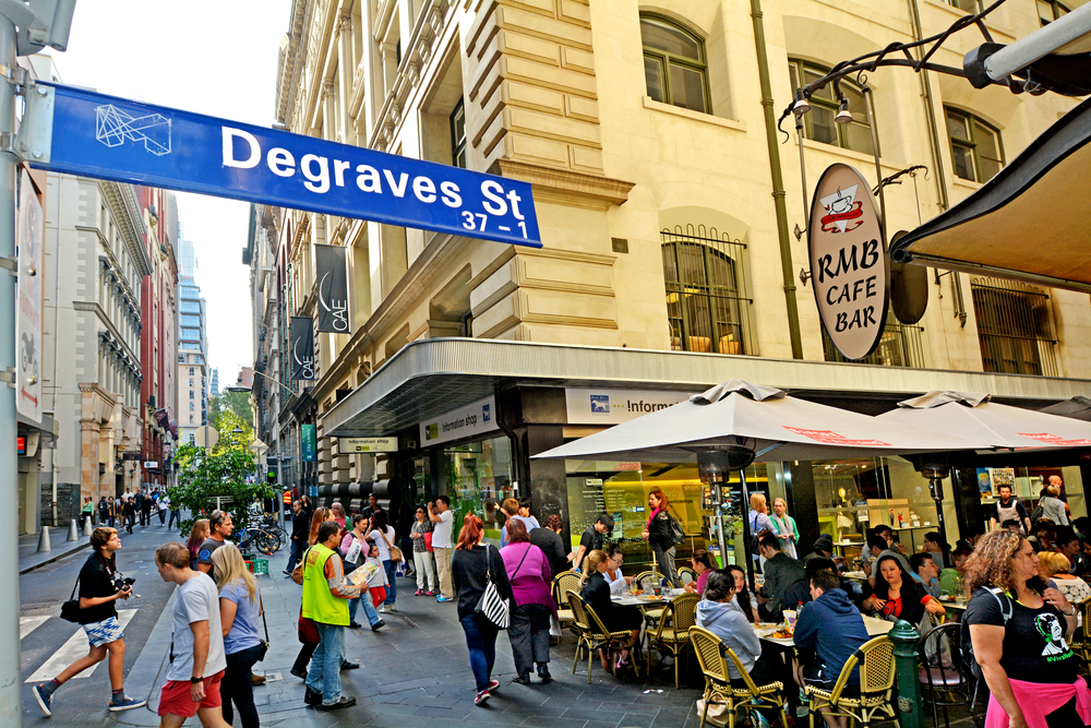 Melbourne shopping Degraves Street Australia